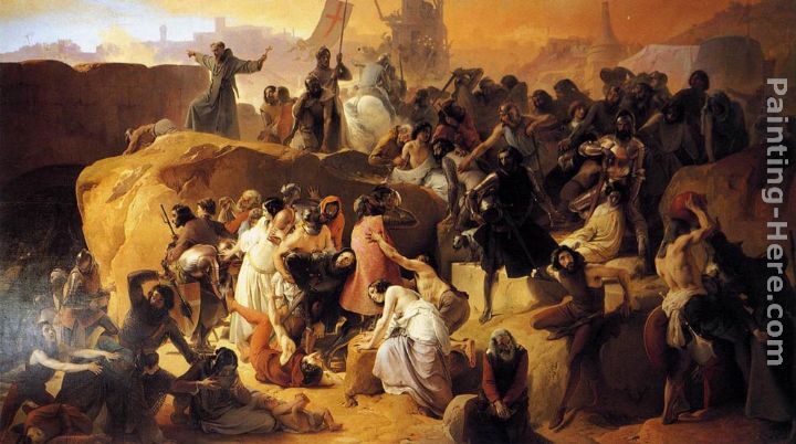 Crusaders Thirsting near Jerusalem painting - Francesco Hayez Crusaders Thirsting near Jerusalem art painting